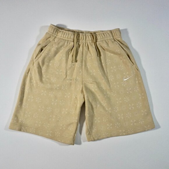 Nike Fleece Dri Fit Shorts Beige Sun Design Print Sz Men's Medium - Picture 1 of 8